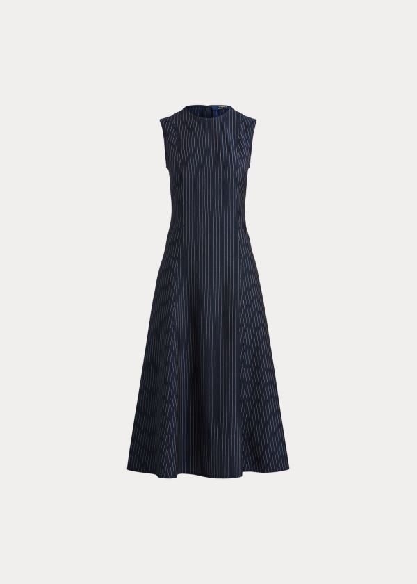 Women's Polo Ralph Lauren Pinstripe Wool Dresses | 268513QFR